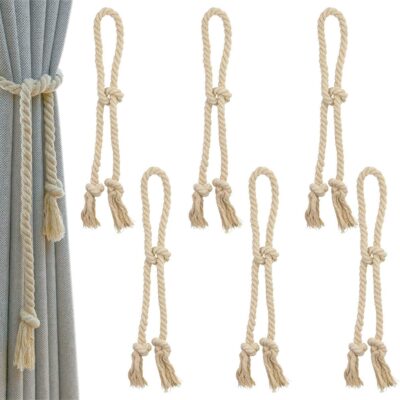 Boho Curtain Tiebacks: Rustic Macrame Ties for Home and Outdoor Drapes