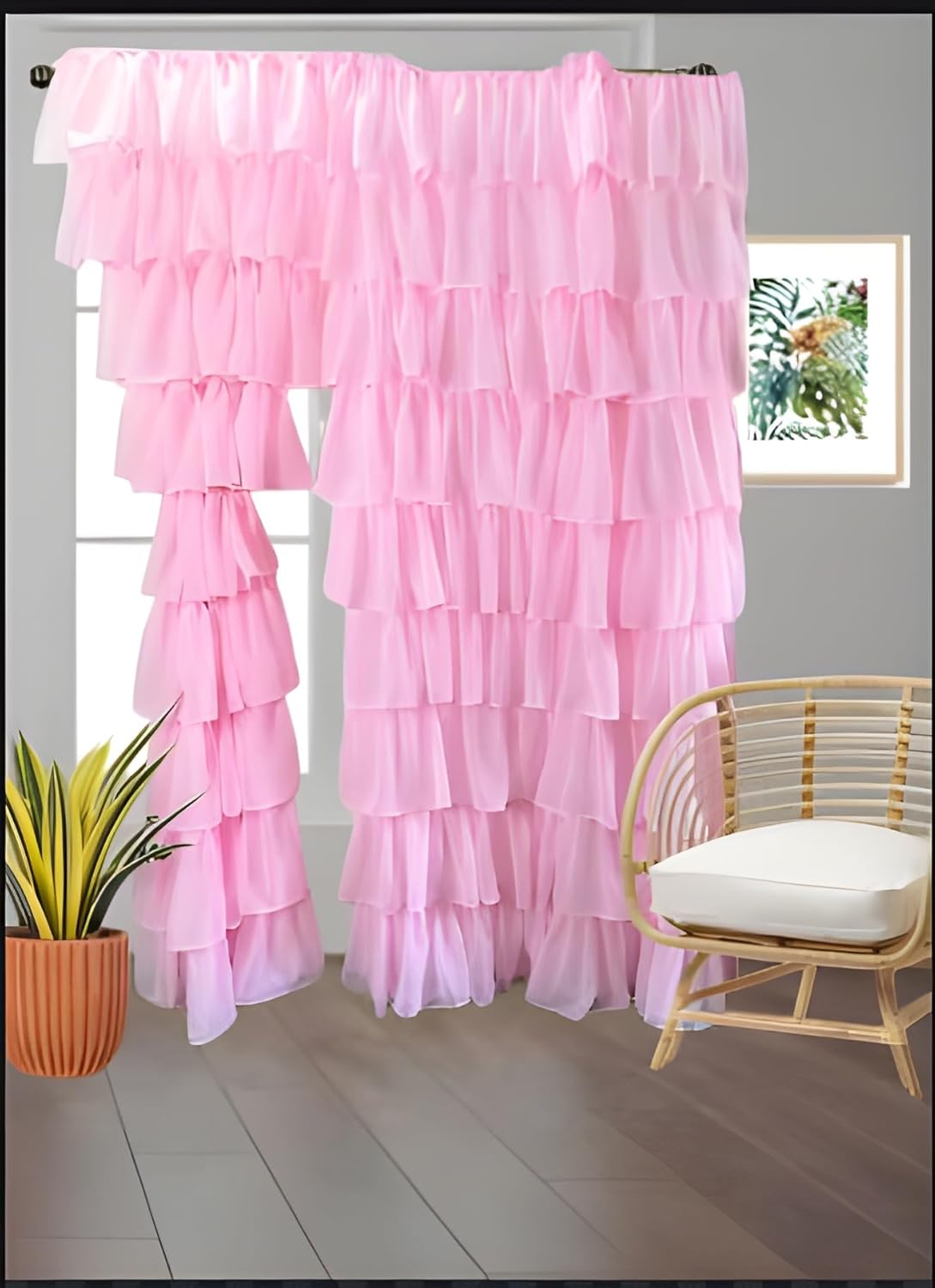 Boho Pink Crush Ruffle Curtain: Elevate Your Space with Trendy Style