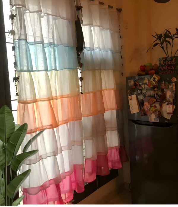 Boho Ruffle Crush Window Curtain: Stylish 5 Feet Single Piece for Your Home