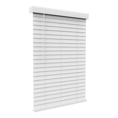 Cordless Faux Wood Blinds with Crown Valance – Stylish Indoor Window Shades