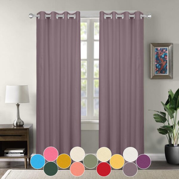 Cotton Room Darkening Curtains Set for Light Blocking Living Room Decor