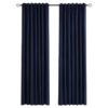 Custom Navy Blue 75" Wide Blackout Curtains for Living Room and Bedroom