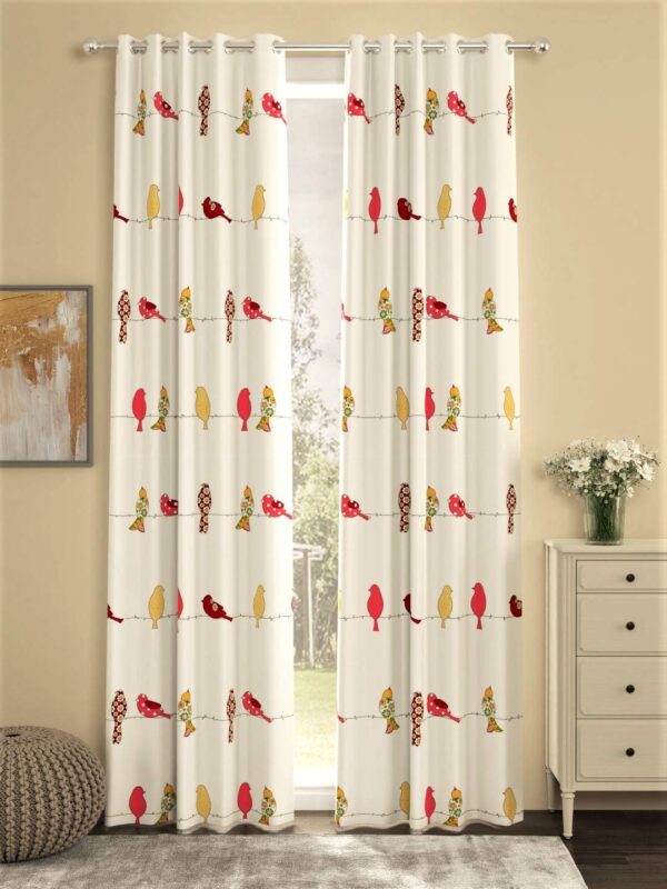 Cute 3D Birds ABC Counting Curtains for Kids Room and Nursery