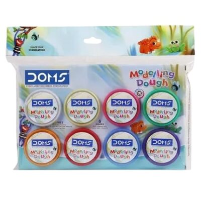 DOMS Soft Modelling Dough Set: 8 Colors, 8 Tools, Safe for Kids