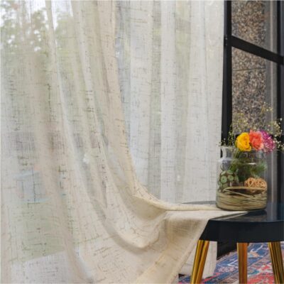 Decorative Metallic Gold Foil Sheer Curtains for Stylish Room Darkening Solutions