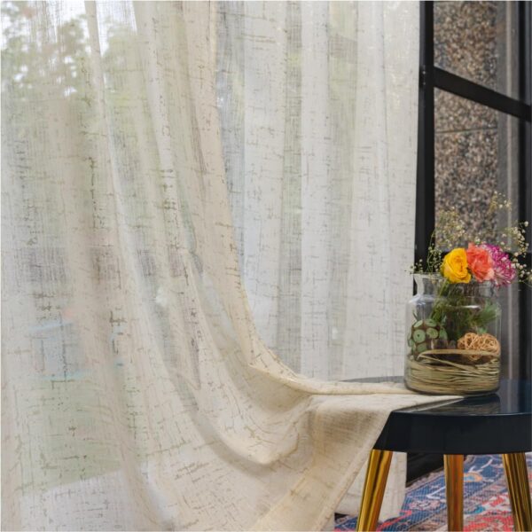 Decorative Metallic Gold Foil Sheer Curtains for Stylish Room Darkening Solutions