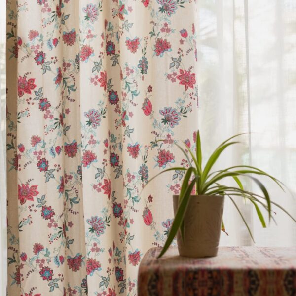 Elegant 100% Cotton Door Curtains for Room Darkening in Passion Flower Pink