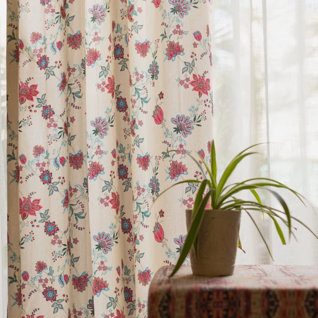 Elegant Passion Flower Pink Cotton Door Curtains for Room Darkening Review