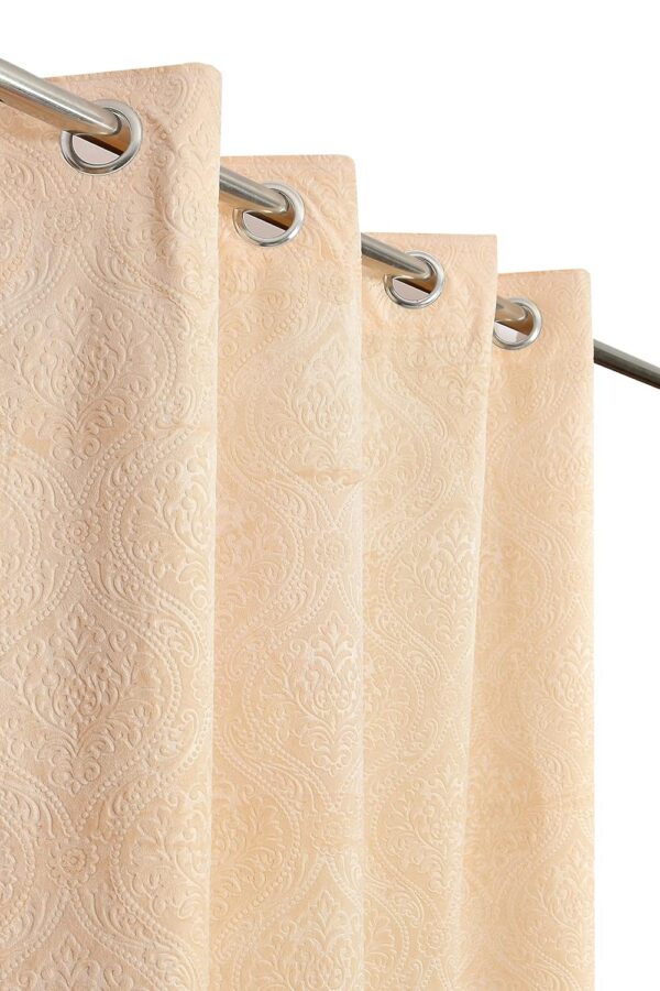 Elegant 2 Piece Cream Velvet Door Curtains - 7 Feet for Stylish Homes