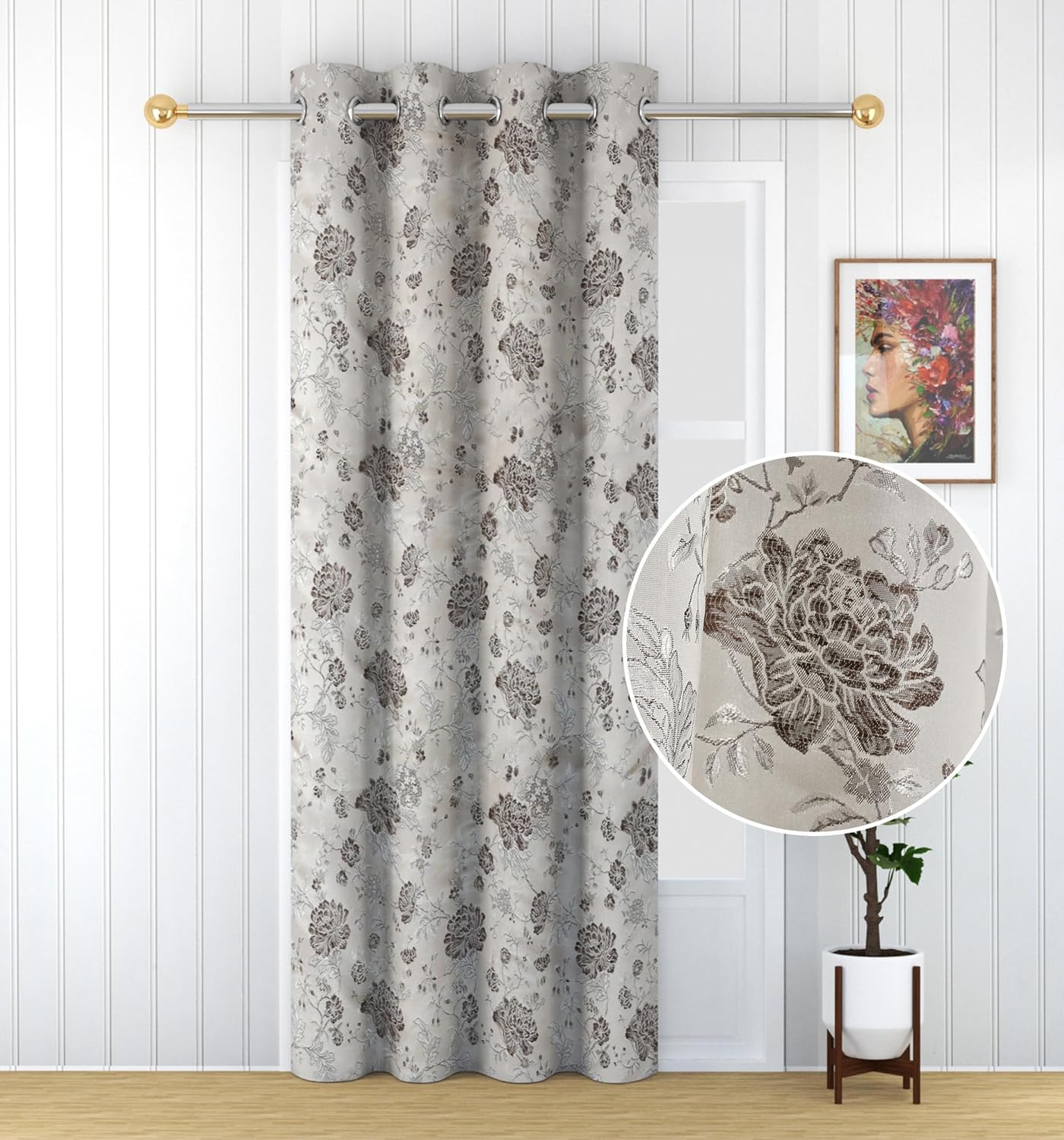 Elegant 7ft Coffee Door Curtains: Perfect Premium Polyester for Modern Homes