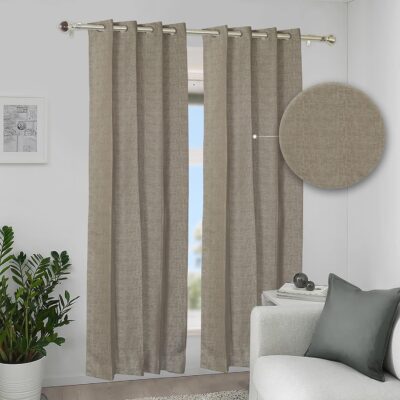 Elegant 9ft Jacquard Door Curtain with Eyelet and Tie Back for Home Decor