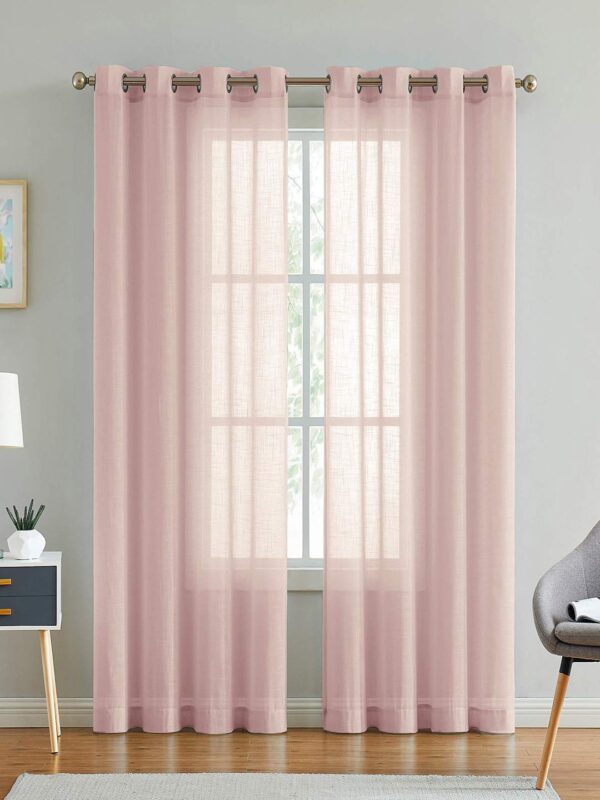 Elegant Baby Pink Cotton Linen Curtains for Stylish Home Decor