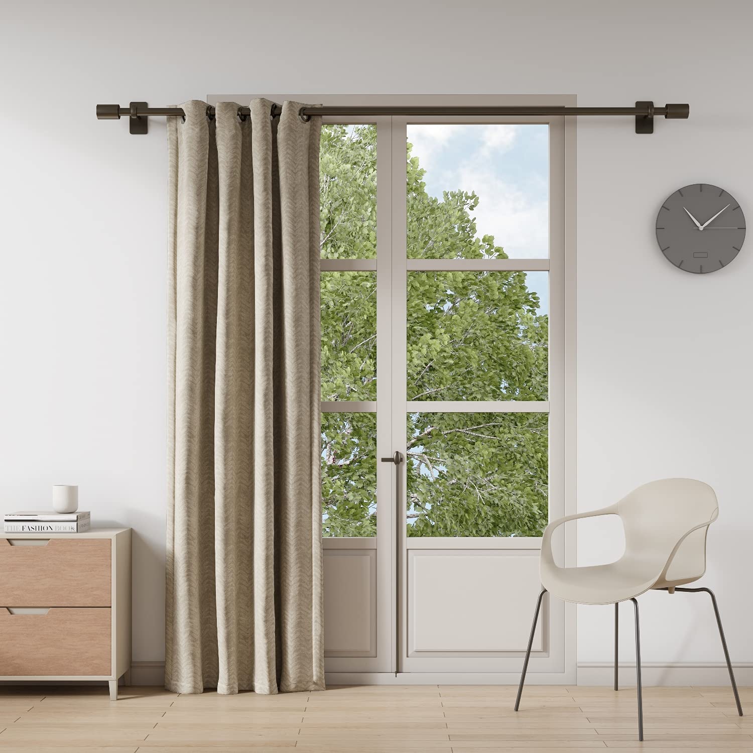 Elegant Beige Geometric Curtains: Perfect Room Darkening Solution for Any Space