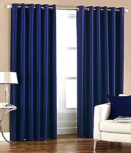 Elegant Blue Polyester Curtains: Stylish 7 Feet Long Door Set Review