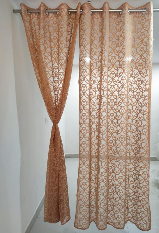 Elegant Brown Petal Design Curtains: Transform Your Space with Style and Elegance