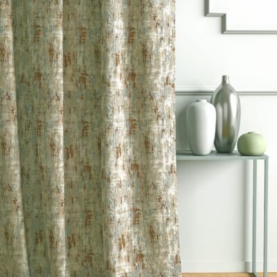 Elegant Brown Polyester Jacquard Curtains for Room Darkening – 7 FT Door Size