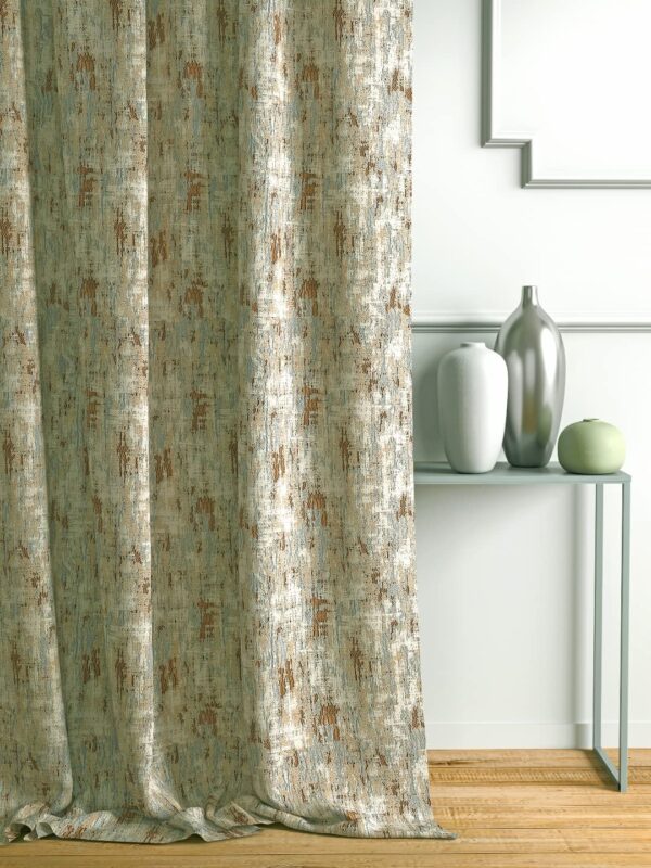 Elegant Brown Polyester Jacquard Curtains for Room Darkening - 7 FT Door Size