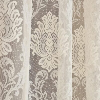 Elegant Cream Eyelet Curtains for 7 Feet Doors – Honger Semi Sheer Damask Net