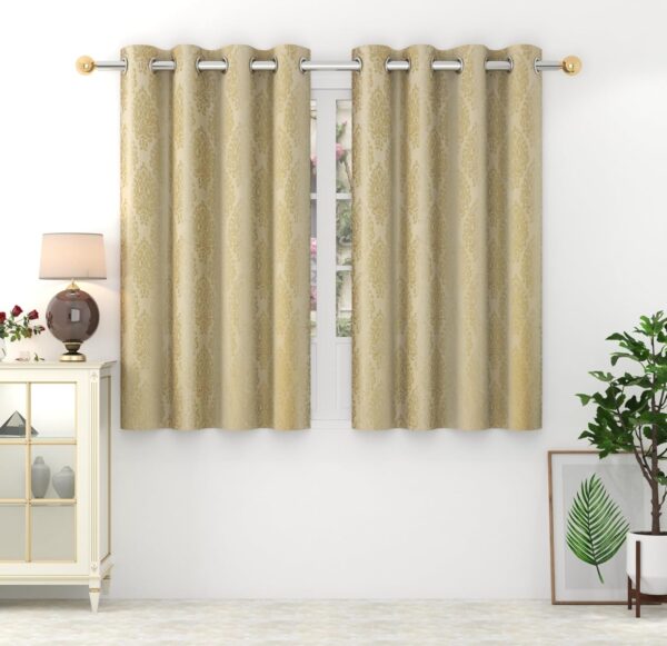 Elegant Cream Paisley Velvet Curtains | 80% Room Darkening | 2Pc Eyelet Set