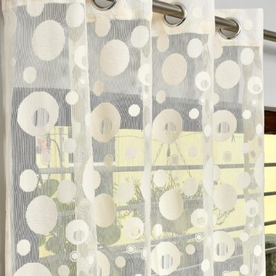 Elegant Cream Sheer Net Curtains – 5 Feet, Perfect for Any Room