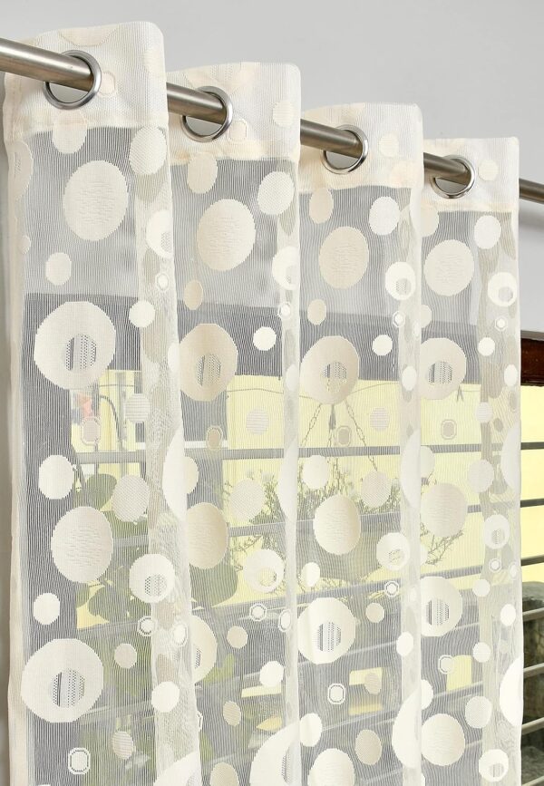 Elegant Cream Sheer Net Curtains - 5 Feet, Perfect for Any Room