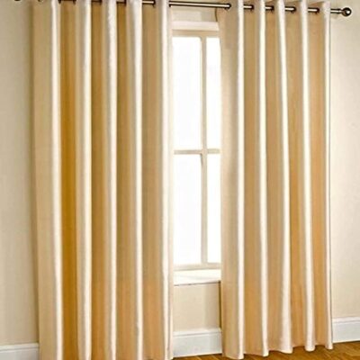 Elegant Cream Solid Curtains for Doors – 7 Feet, Pack of 2