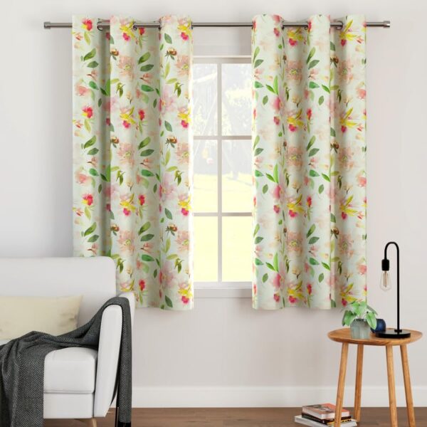 Elegant Floral & Geometric Semi-Blackout Window Curtains for Stylish Room Darkening