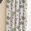 Elegant Floral Green Cotton Blackout Curtains for Optimal Room Darkening