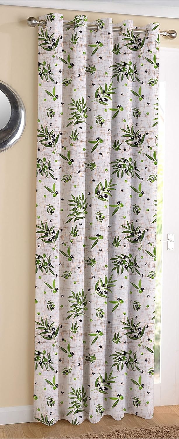 Elegant Floral Green Cotton Blackout Curtains: Perfect for Room Darkening Bliss