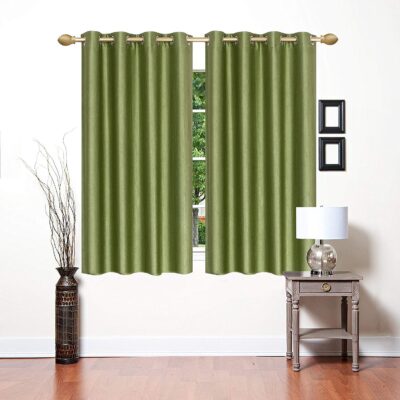 Elegant Green Floral Blackout Curtains – Radees Creations, 5 Feet, Pack of 2