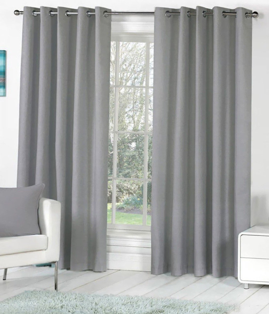 Elegant Grey Grommet Curtains: Stylish 9 Feet Opaque 2 Piece Set Review