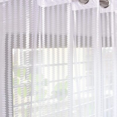 Elegant HFI Tissue Transparent Net Sheer Curtains – 7 Feet, White, Pack of 2