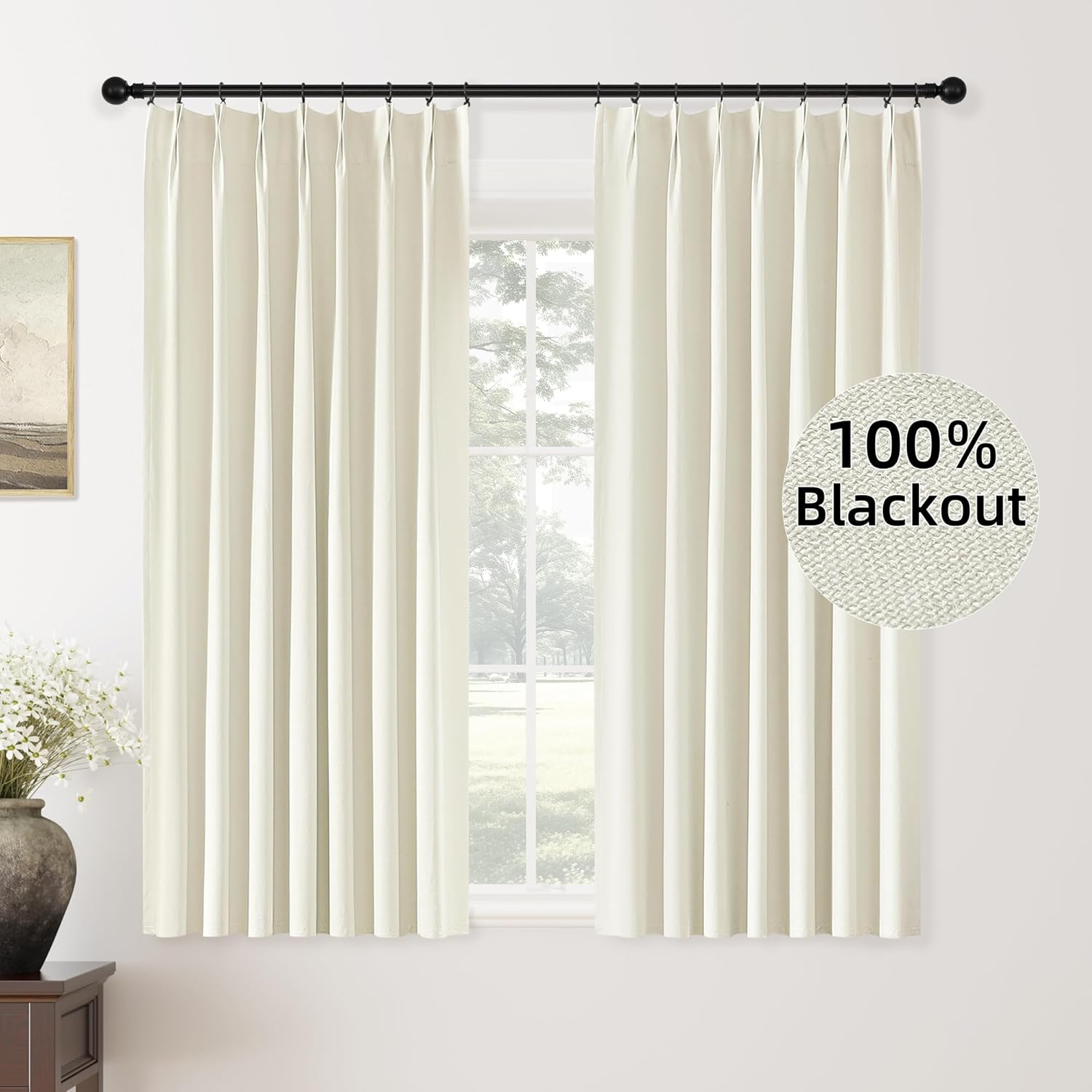 Elegant Ivory Pinch Pleat Blackout Curtains: Style and Functionality for Any Room