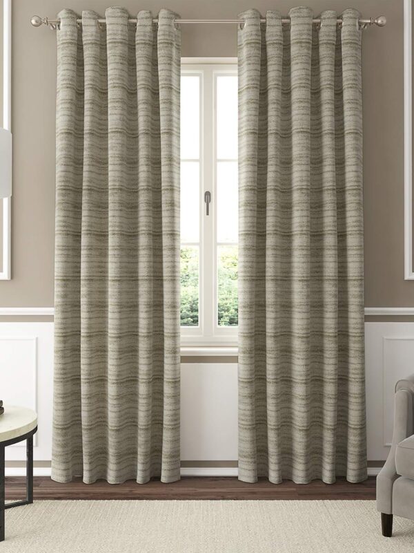 Elegant Jacquard Woven Grommet Curtains - 52 x 84 Inch Set of 2