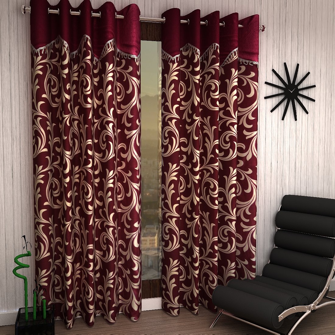 Elegant Maroon Eyelet Curtains: Enhance Your Home with Style and Functionality