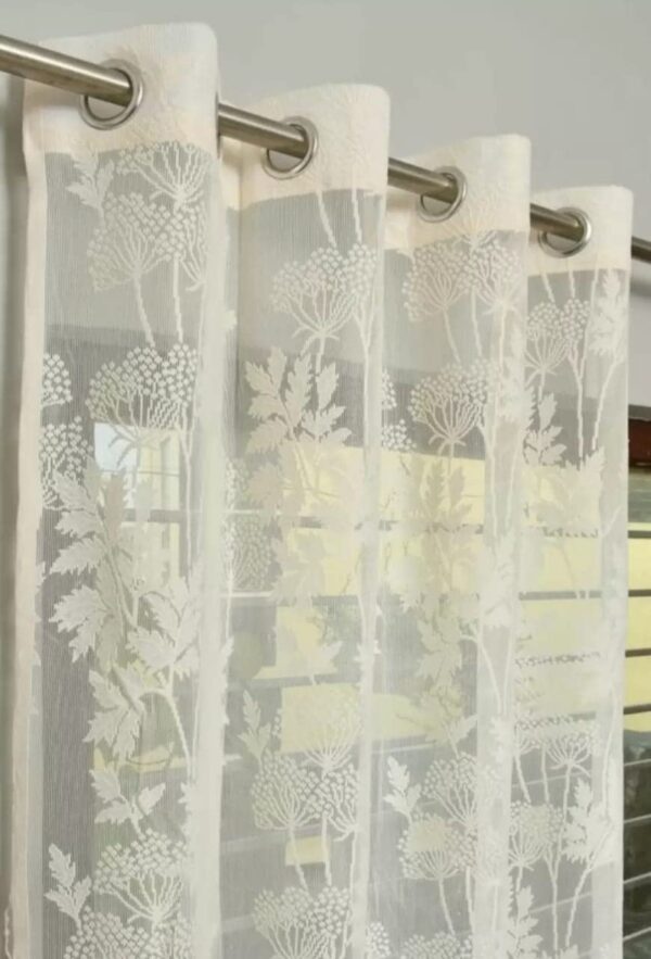 Elegant Offwhite Eyelet Curtains for Living Room, Bedroom, and Kitchen Decor