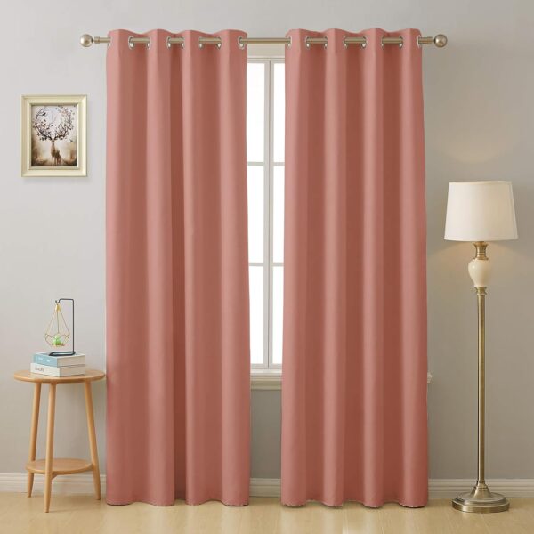 Elegant Peach Blackout Door Curtains 7 Feet Long for Stylish Home Decor