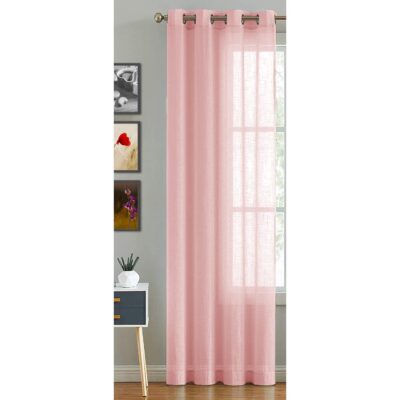 Elegant Pink Sheer Cotton Curtains – 7 Feet Long Decorative Drapes for Home