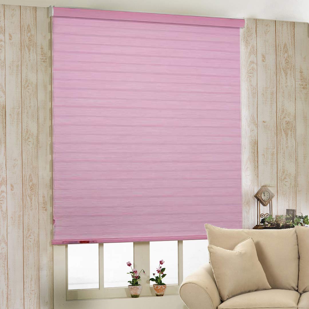 Elegant Pink Zebra Blinds: Stylish Dual Layer Roller Shades for Privacy