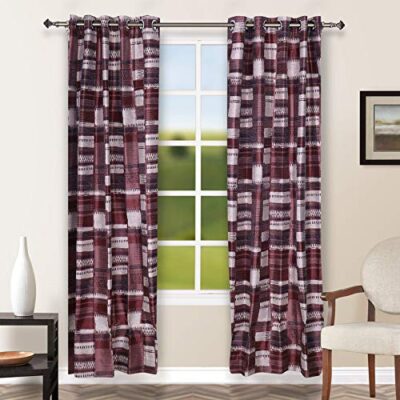 Elegant RIO Polyester Readymade Curtains in Burgundy – Perfect 45×84 Inches Size