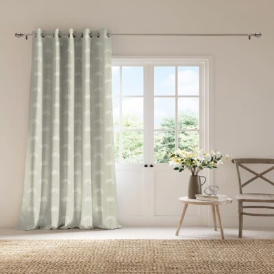 Elegant Room Darkening Floral Polyester Curtains for Large Doors – 9 FT