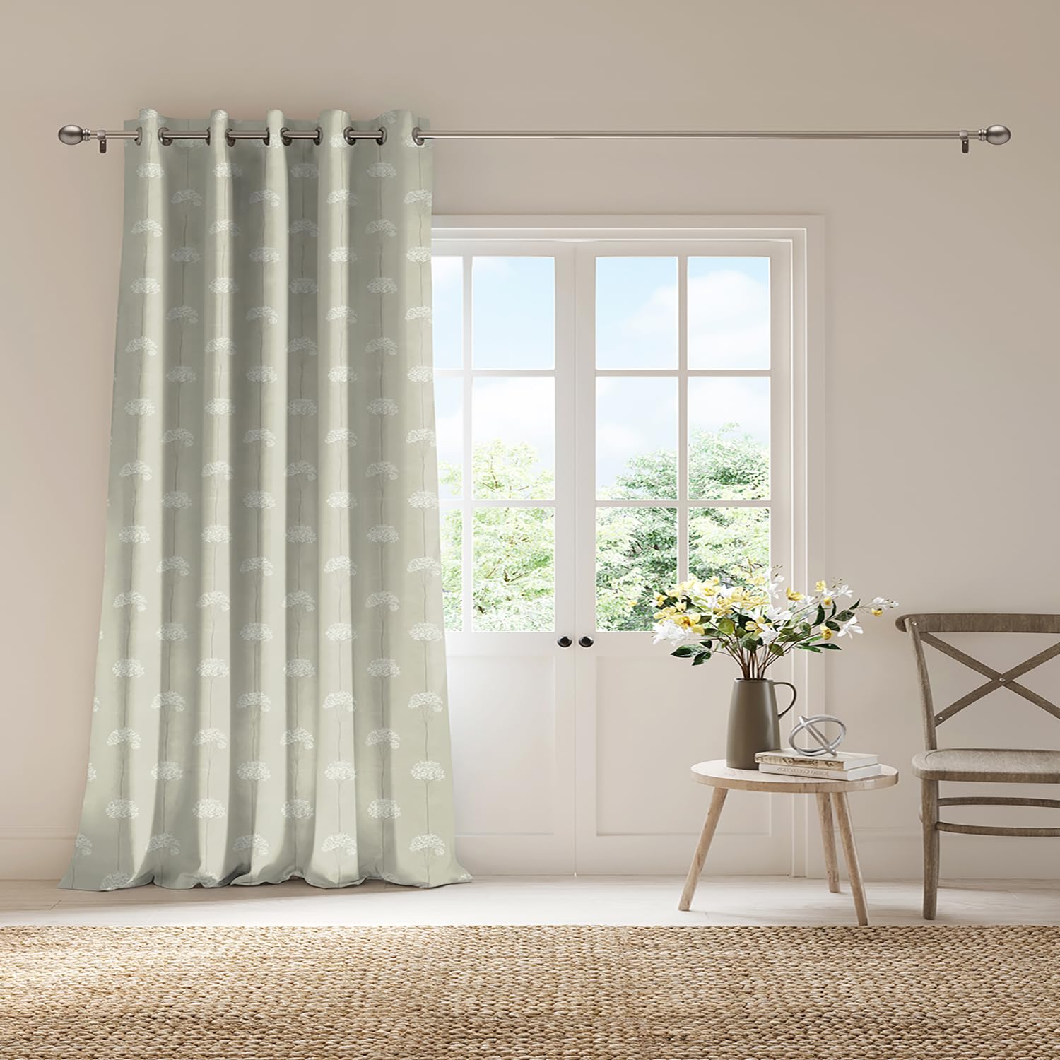 Elegant Room Darkening Floral Curtains for Large Doors: Style Meets Functionality