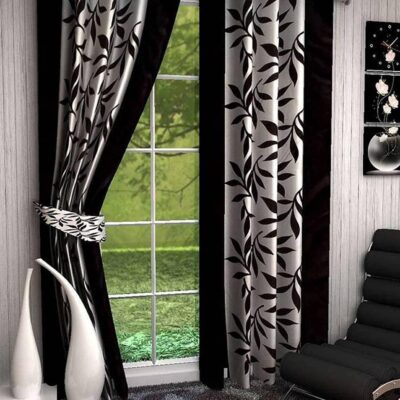 Elegant STARNSTYLE Floral Eyelet Curtains in Coffee – 5 Feet Premium Quality