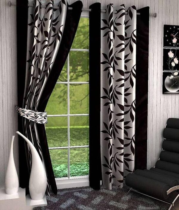 Elegant STARNSTYLE Floral Eyelet Curtains in Coffee - 5 Feet Premium Quality