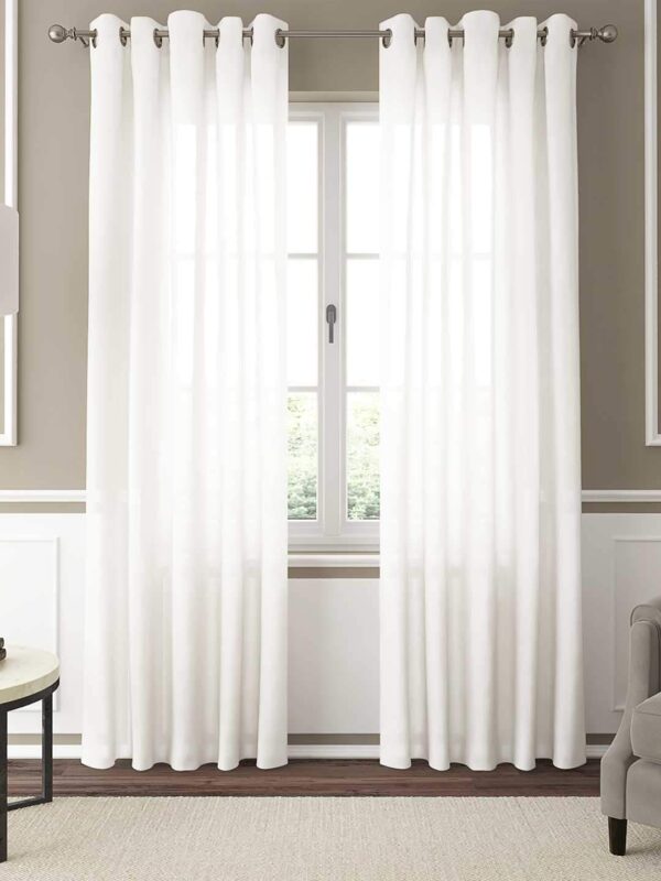 Elegant Semi-Sheer Grommet Curtains for Luxurious Home Decor - Set of 2