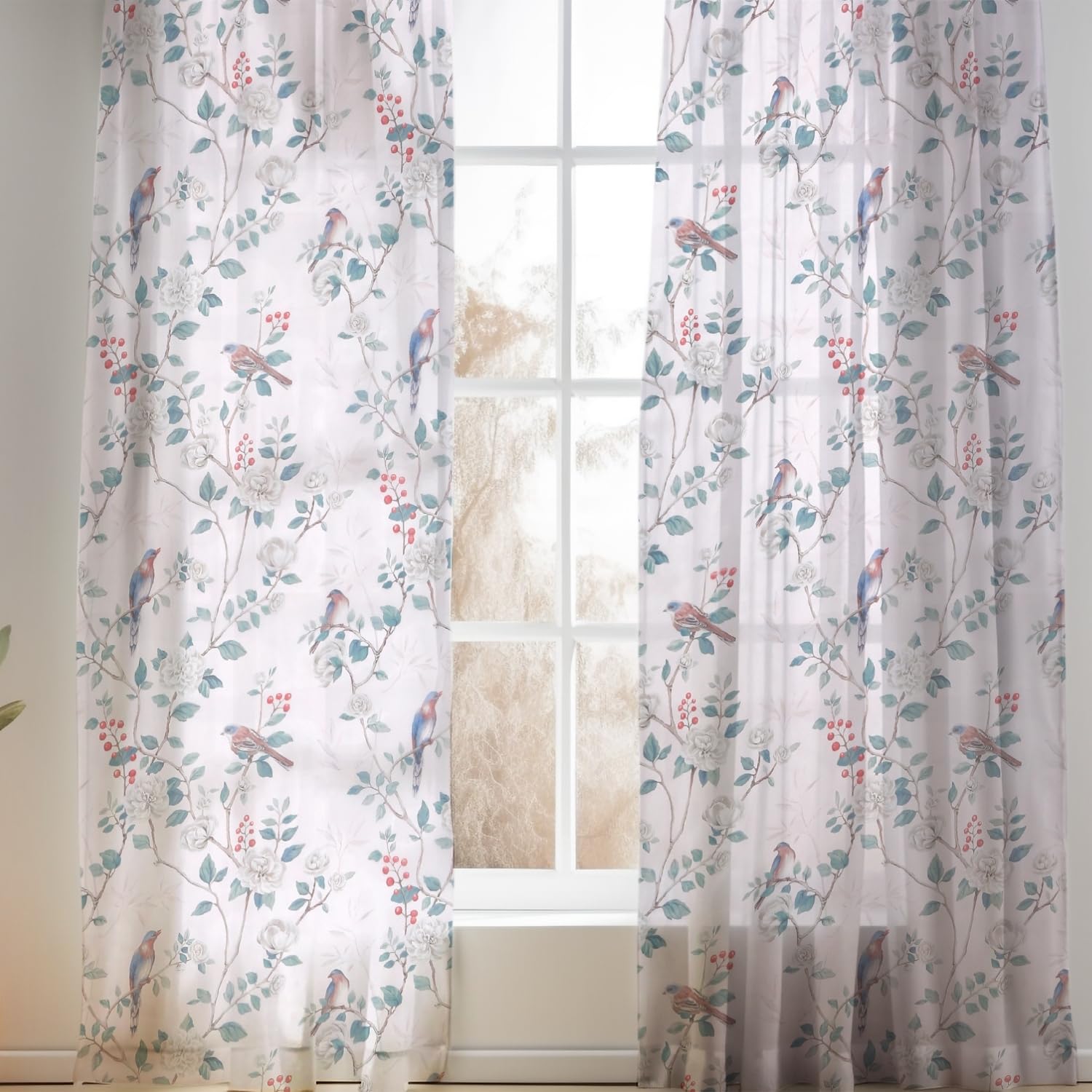 Elegant Sheer Polyester Door Curtains: Perfect for Bedroom and Living Room Decor