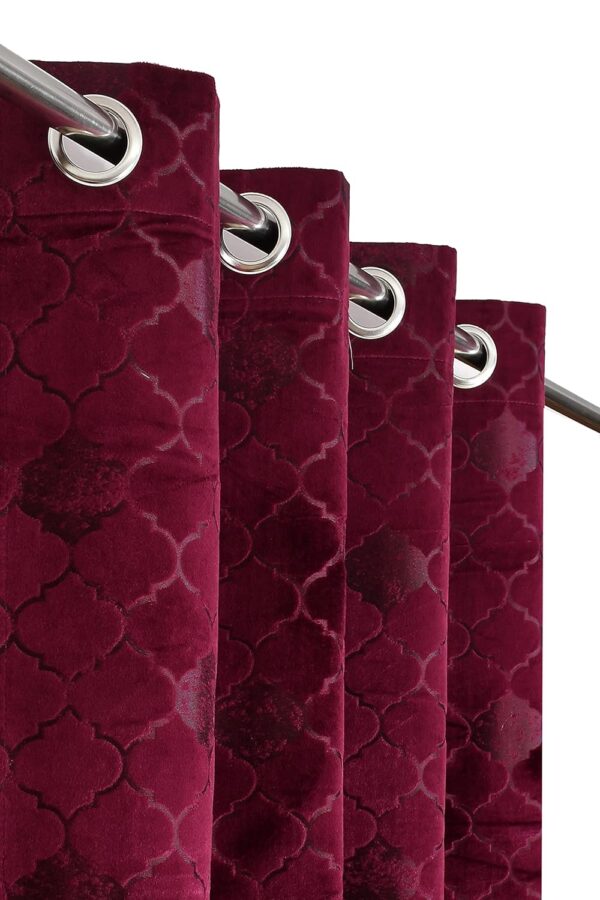 Elegant Velvet Embossed Curtains for 9 Feet Doors in Living Rooms and Bedrooms