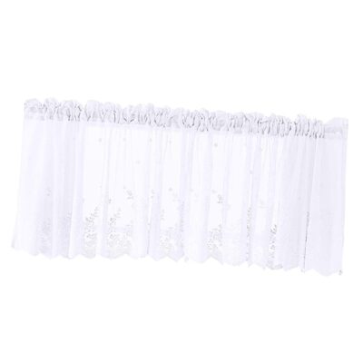 Elegant White Lace Voile Sheer Curtain Valance for Stylish Home Decor