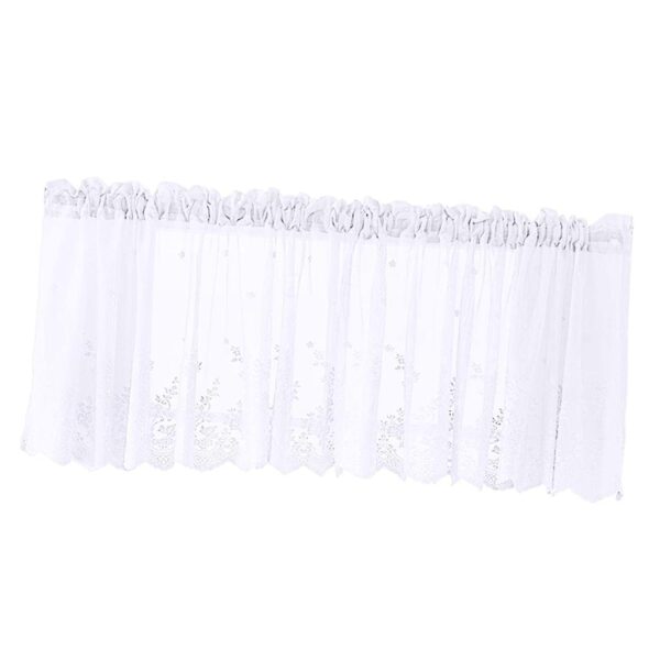 Elegant White Lace Voile Sheer Curtain Valance for Stylish Home Decor