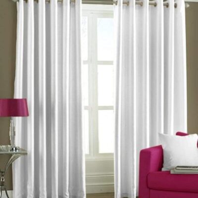 Elegant White Solid Plain Curtains for 9-Foot Long Doors by Galaxy Home Decor